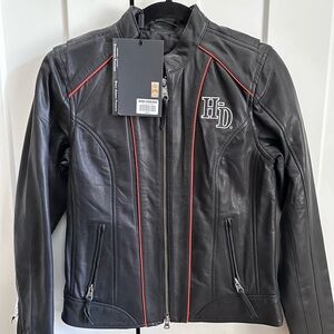 Harley-Davidson Black Jacket with Red Trim